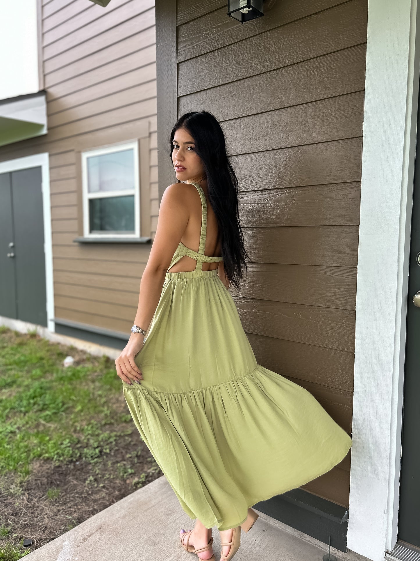 “Ruffled Maxi Dress”