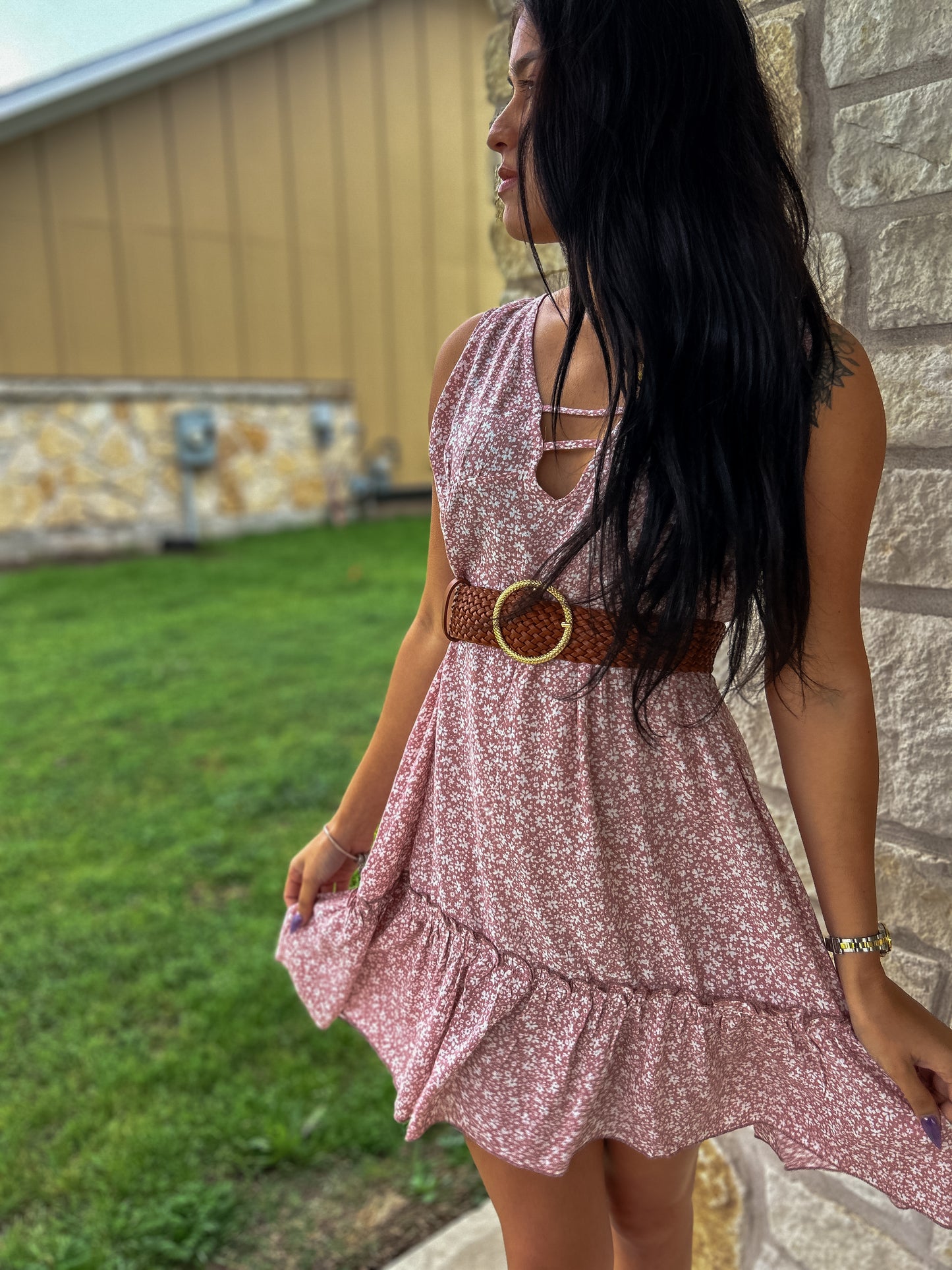 “Floral Print Mini Dress”