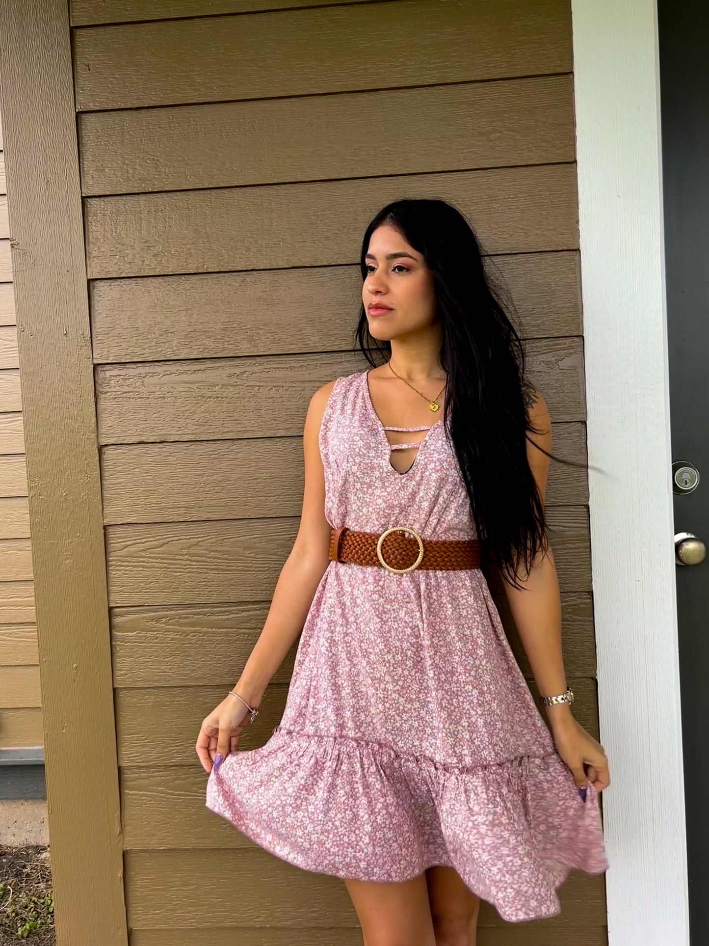 “Floral Print Mini Dress”