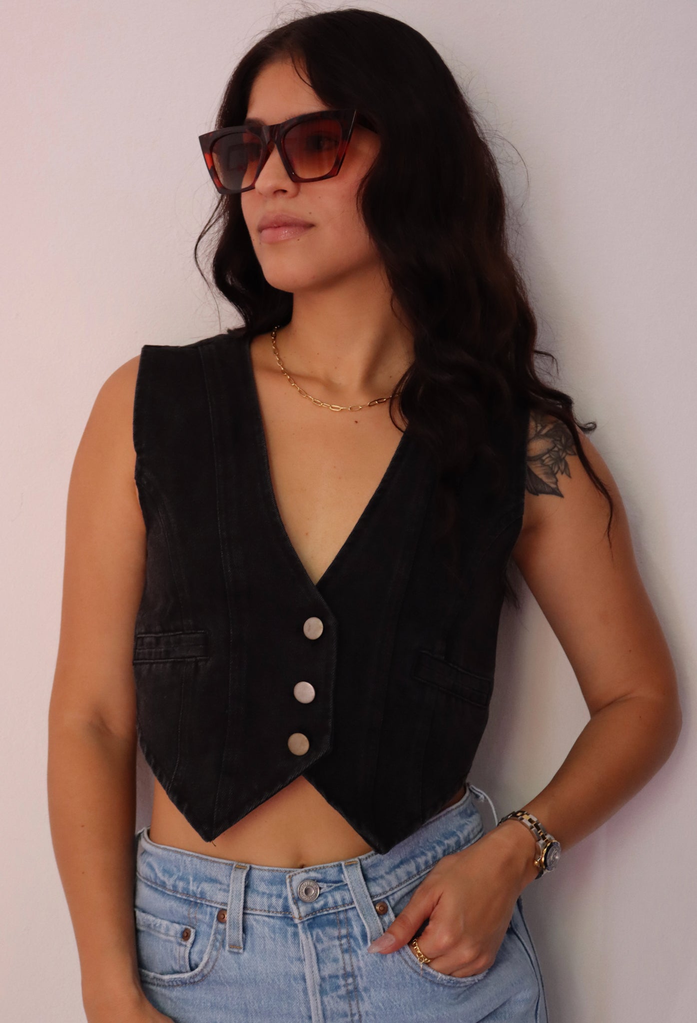 Denim Vest Black Wash