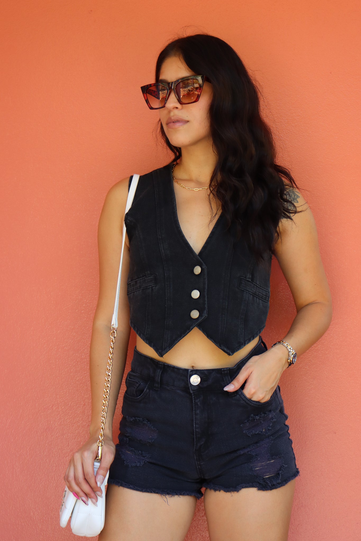 Denim Vest Black Wash