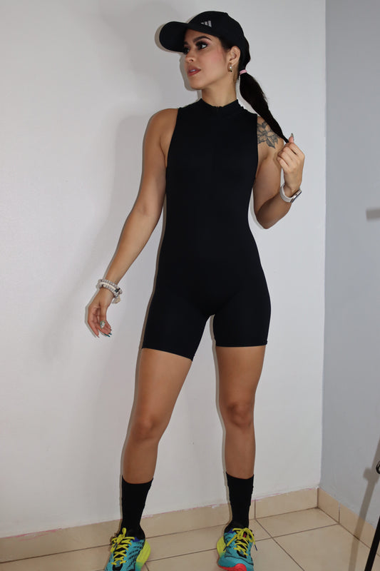“Gym Mock Neck Romper"