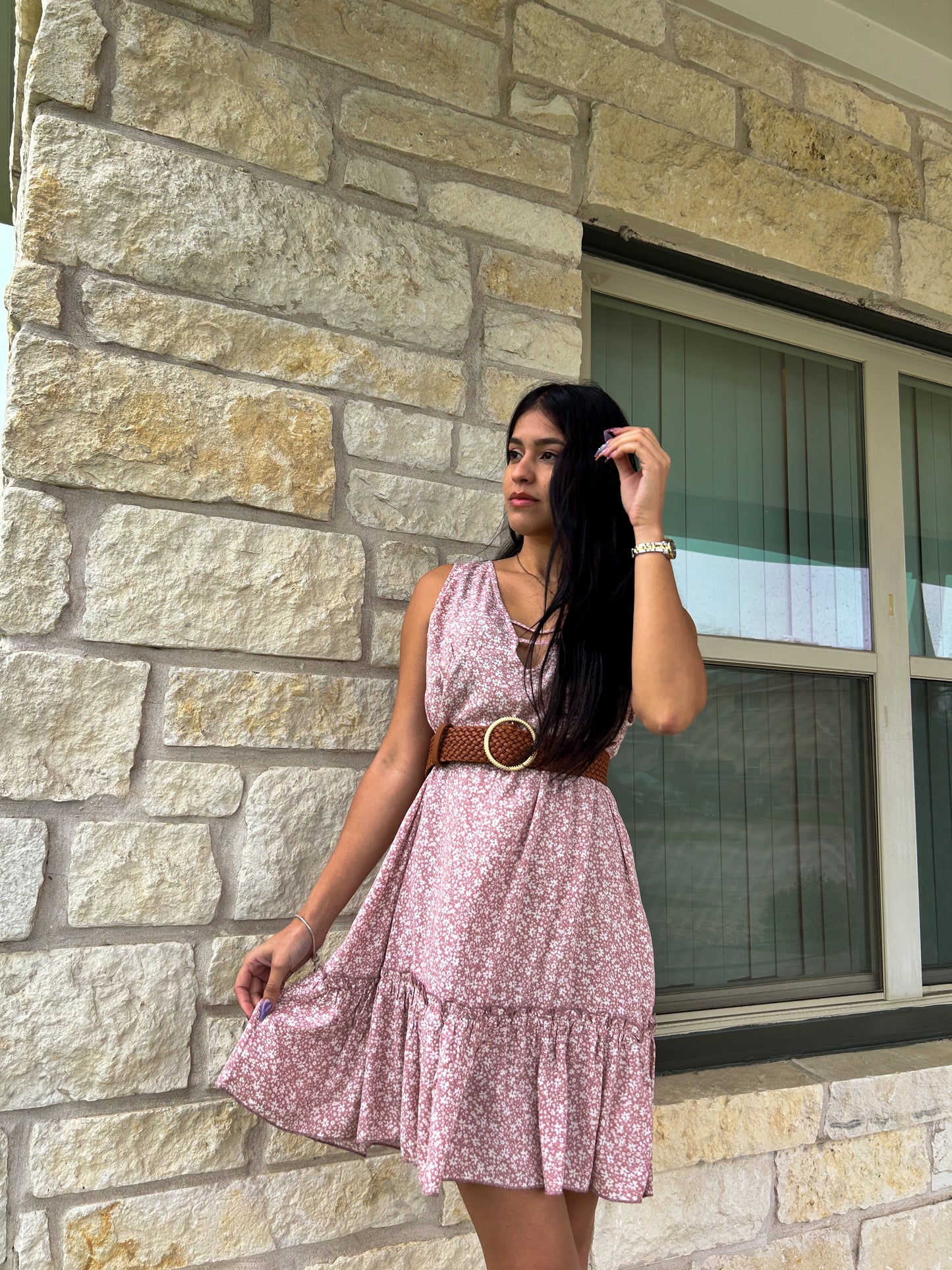 “Floral Print Mini Dress”
