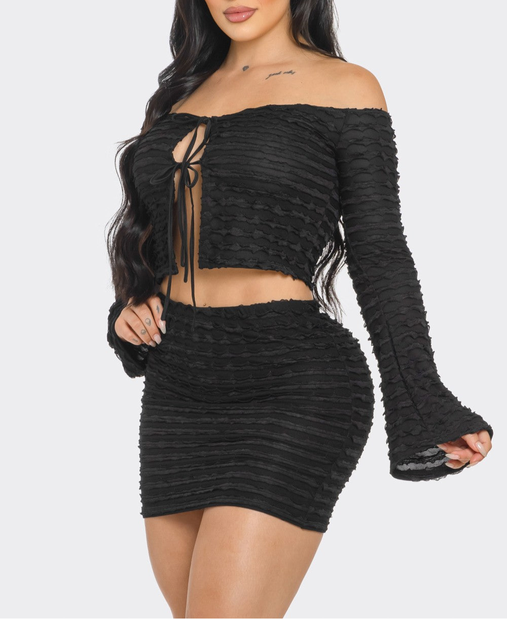 LONGSLEEVE TOP AND SKIRT SET