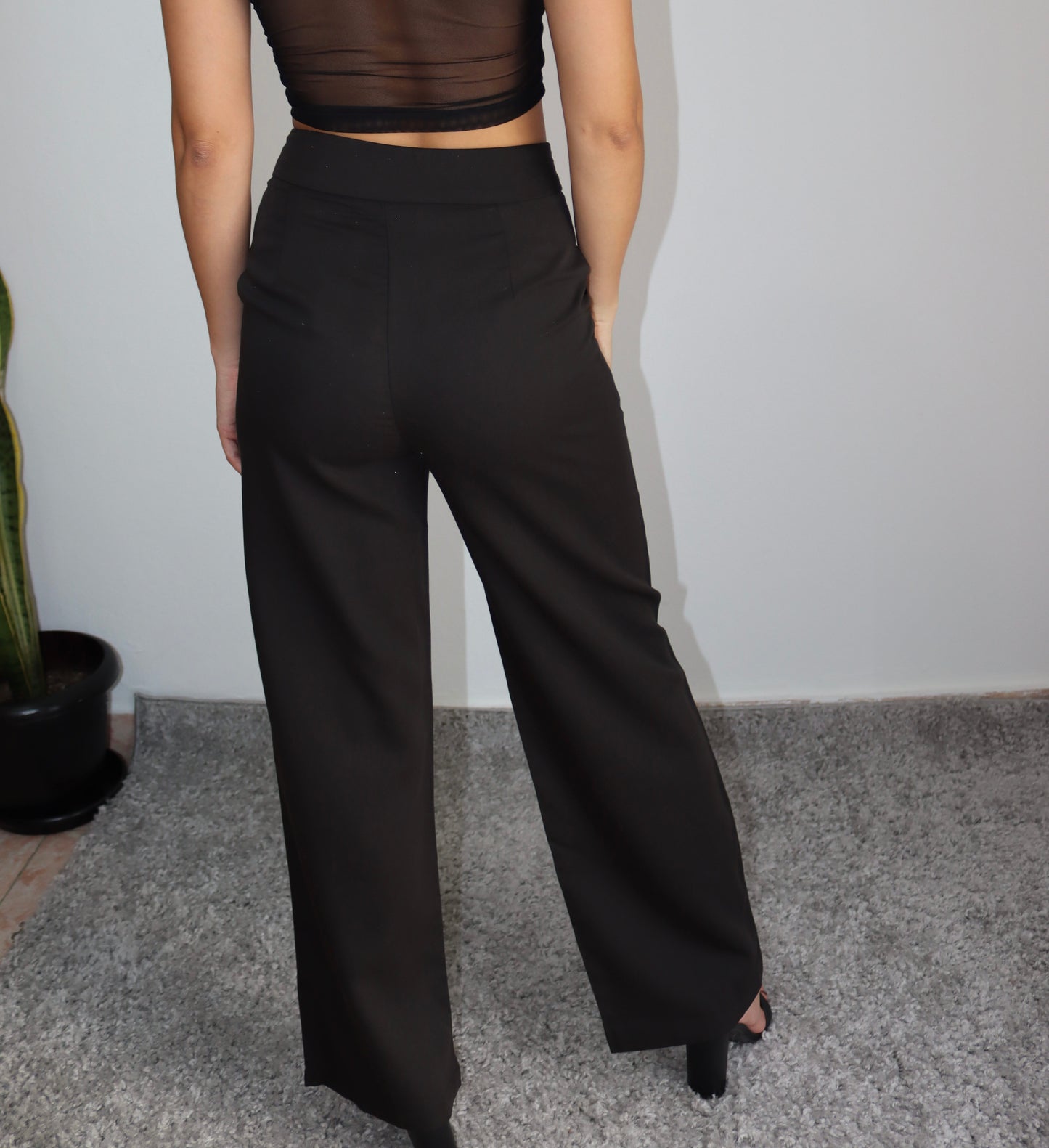 “Katy” High Waist Straight Trousers